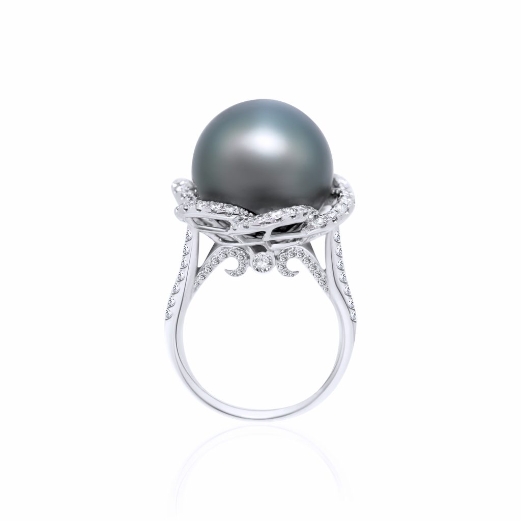 18W Black South Sea Pearl Ring