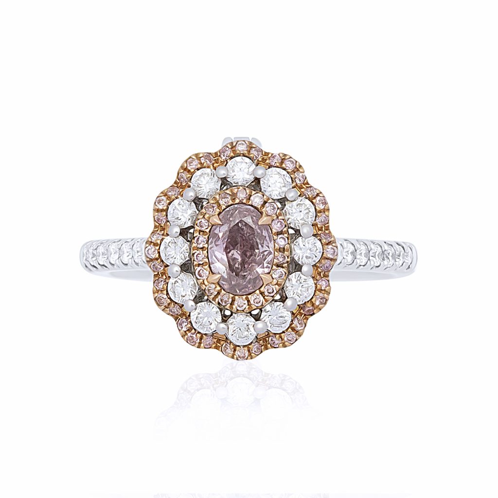 18ct White and Rose Gold Diamond Ring