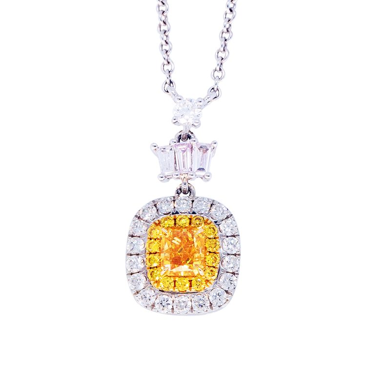 18ct White and Yellow Gold Diamond Necklace